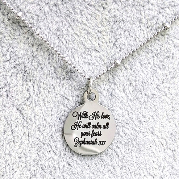 Christian Bible Verse Scripture Necklace - Picture 4 of 8